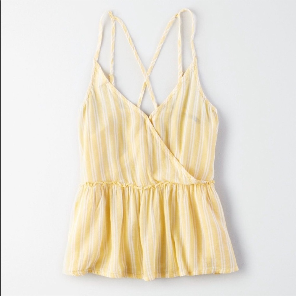 American Eagle Outfitters Yellow & White Striped Cami